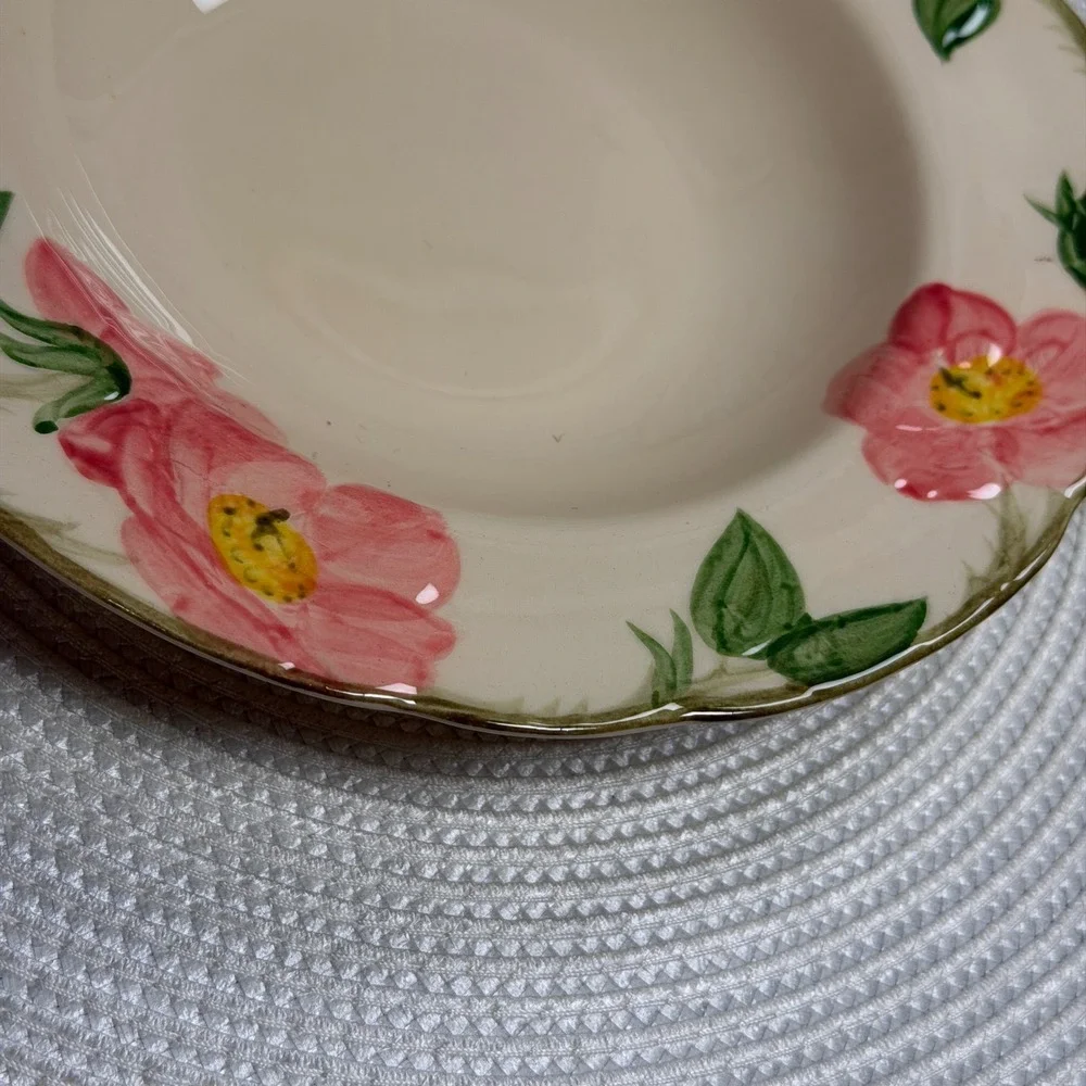 Franciscan Desert Rose Soup Pasta Bowl Scalloped Hand Decorated USA Lot of 4